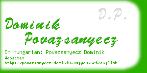 dominik povazsanyecz business card